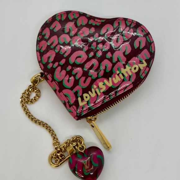 Louis Vuitton 2010 leopard-print coin purse pink and teal - Picture 4 of 5